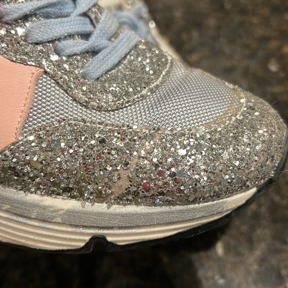Golden Goose Silver Glitter and Pink Sneakers - Picture 14 of 15